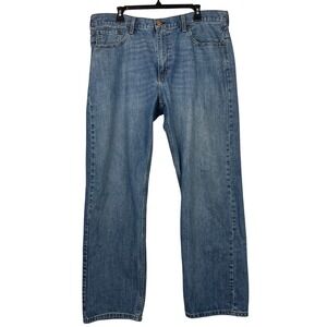 Levis 569‎ Loose Straight 38x32 Baggy Wide Leg Cotton Med Wash Denim Blue Jeans
